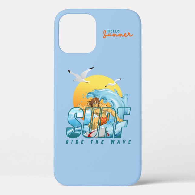 The Surfer Rides the Wave | (M) Case-Mate iPhone Case (Back)
