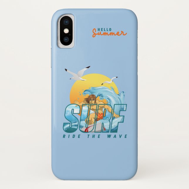 The Surfer Rides the Wave | (M) Case-Mate iPhone Case (Back)