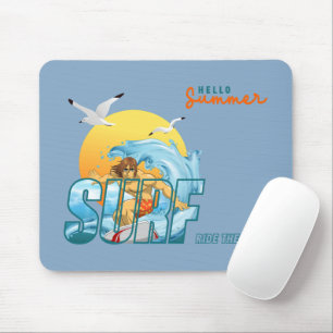 The Surfer Rides the Wave (M) Mouse Pad