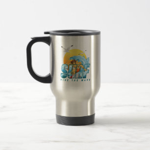 The Surfer Rides the Wave (M) Travel Mug