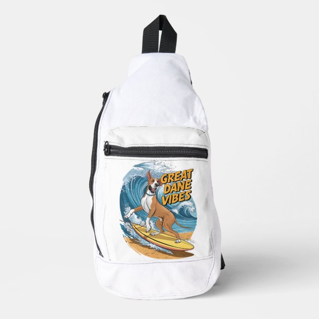 The Surfing Great Dane Pooch Sling Bag (Front)