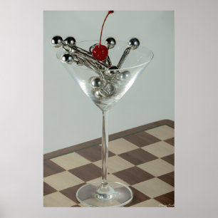 The Surreal Sip: Chrome Spheres & The Crimson Cher Poster