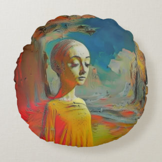 The Surrealness of it All Round Pillow