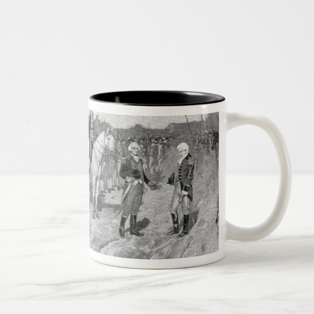 The Surrender of Cornwallis at Yorktown Two-Tone Coffee Mug (Right)