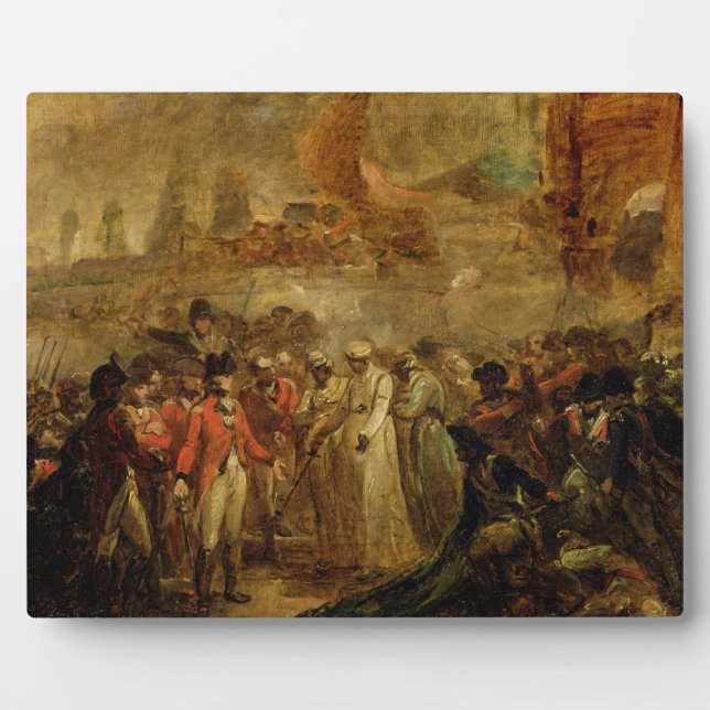 The Surrender of the Two Sons of Tipu Sahib (1749- Plaque (Front)