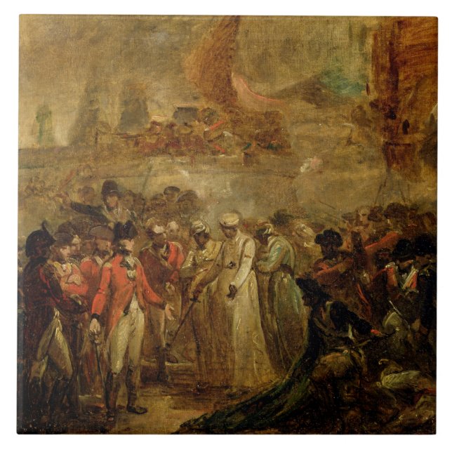 The Surrender of the Two Sons of Tipu Sahib (1749- Tile (Front)