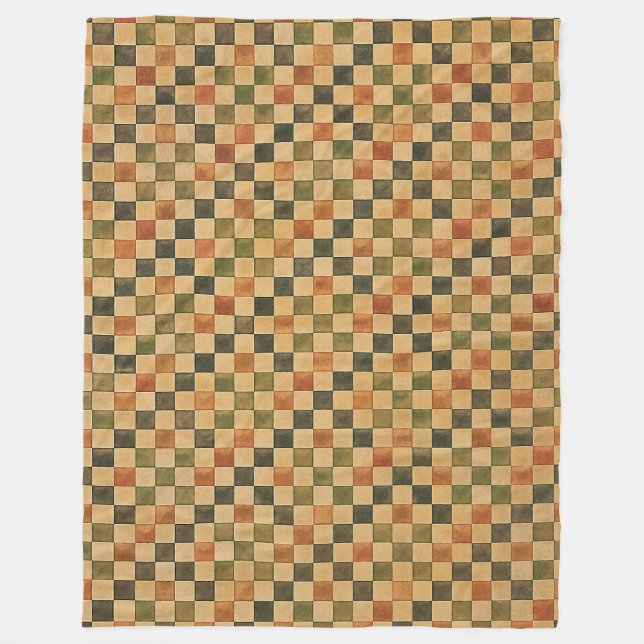 The Surveyor’s Cord: Middle Kingdom Checked  Fleece Blanket (Front)