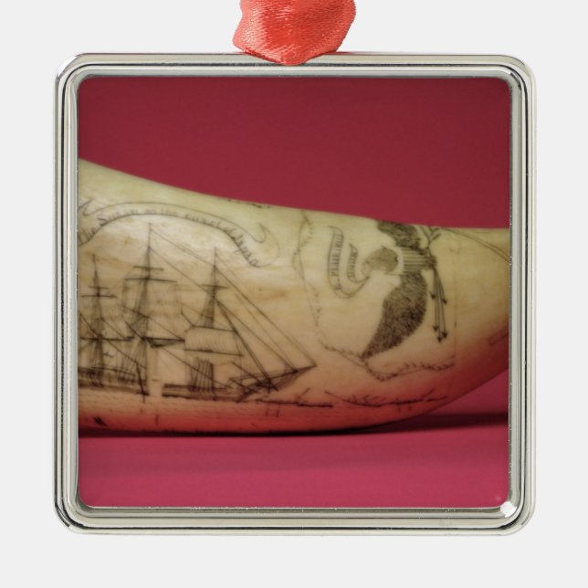 The Susan on the coast of Japan' Scrimshaw Metal Ornament (Front)