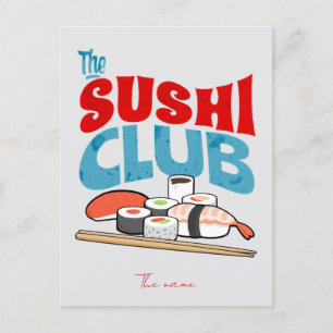 the sushi club, sushi postcard