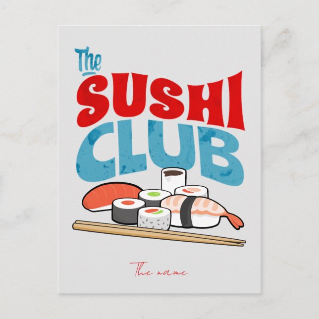 the sushi club, sushi postcard (Front)