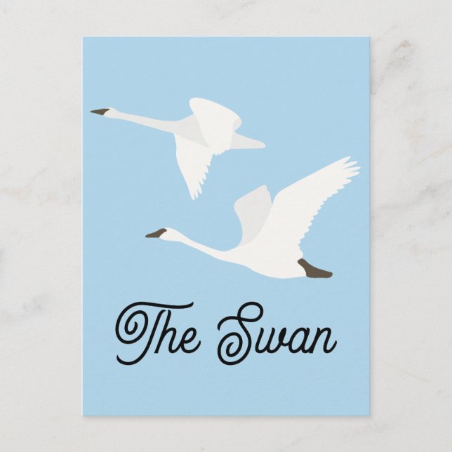 The Swan Colour Block Holiday Postcard (Front)