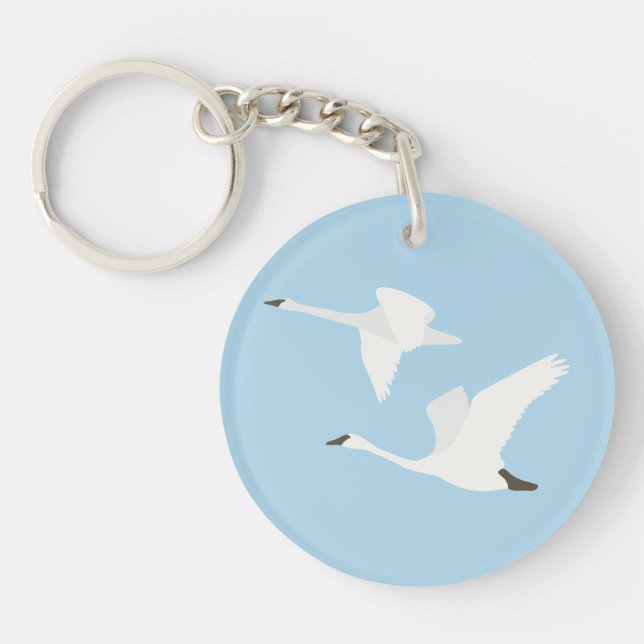 The Swan Colour Block Keychain (Front)