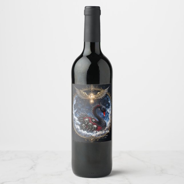 The Swan of Forgotten Souls.  Wine Label (Front)