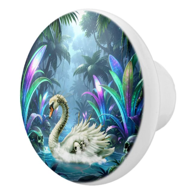 The Swan of Forgotten Waters. Ceramic Knob (Right)
