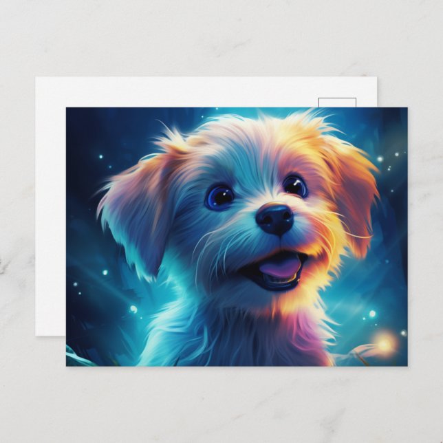 The Sweet and Cuddly Pup Postcard (Front/Back)