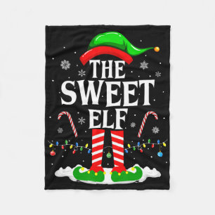 The Sweet Elf Xmas Funny Matching Family Group Chr Fleece Blanket