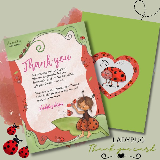 The Sweet Little Ladybug & Heart Card  (The Sweet Little Ladybug & Heart Card )