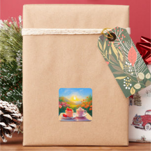 The Sweetest Afternoon of the Day Square Sticker