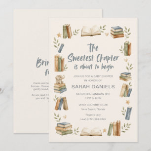 The Sweetest Chapter Book Baby Shower  Invitation