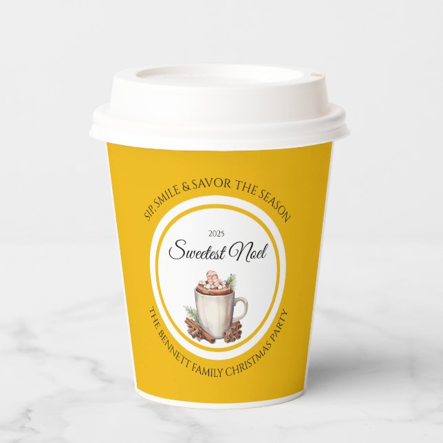 The Sweetest Noel Christmas Paper Cups | Stylish (Front)