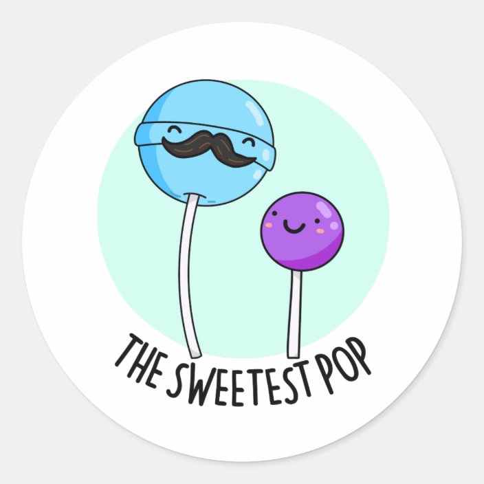 The Sweetest Pop Cute Candy Lollipop Pun Classic Round Sticker  Zazzle.ca