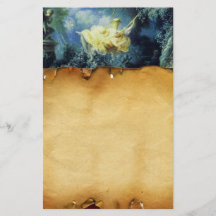 THE SWING ,Brown Parchment , green blue yellow Stationery