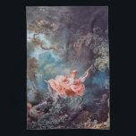 The Swing, Fragonard Kitchen Towel<br><div class="desc">Jean-Honoré Fragonard (5 April 1732 – 22 August 1806) was a French painter and printmaker whose late Rococo manner was distinguished by remarkable facility, exuberance, and hedonism. One of the most prolific artists active in the last decades of the Ancien Régime, Fragonard produced more than 550 paintings (not counting drawings...</div>