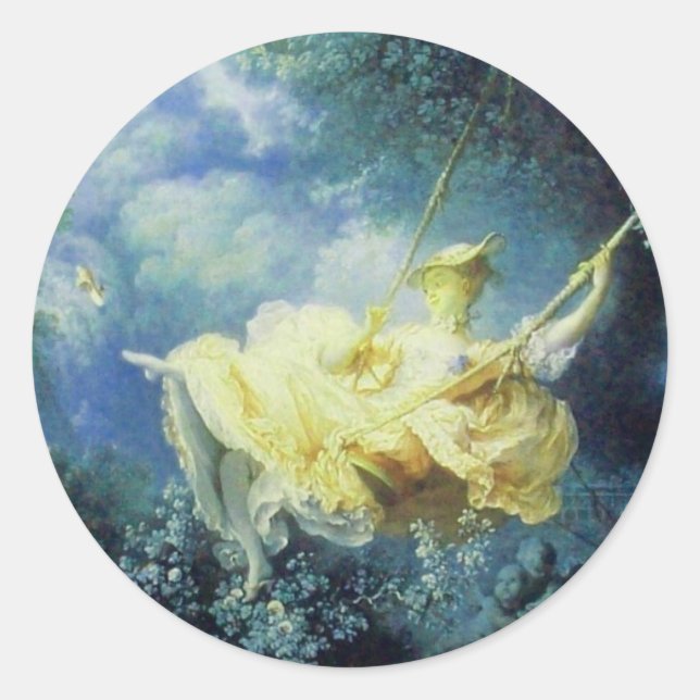 THE SWING  green blue yellow Classic Round Sticker (Front)