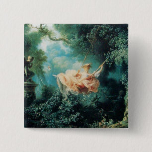 THE SWING  green pink 2 Inch Square Button