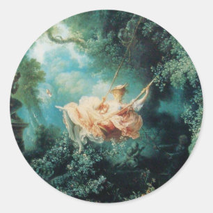THE SWING green pink Classic Round Sticker