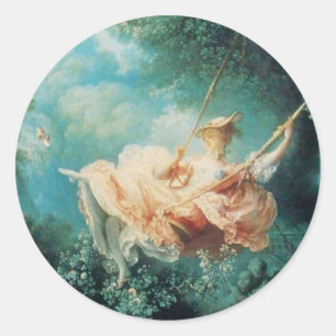 THE SWING green pink Classic Round Sticker