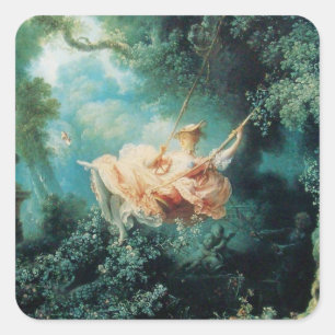 THE SWING  green pink Square Sticker