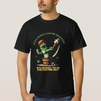 The Swing of Cactus – Funny Baseball Cartoon T-Shirt