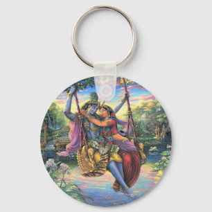 The Swing Pastime - Radha and Krishna Keychain