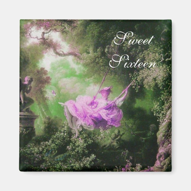 THE SWING ,SWEET SIXTEEN PARTY green purple violet Magnet (Front)