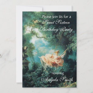 THE SWING  ,SWEET SIXTEEN PARTY INVITATION