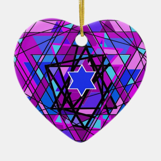 The swirling Star of David. Ceramic Ornament (Front)