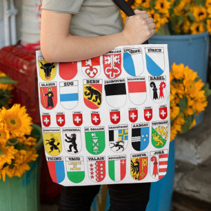 The Swiss Cantons    Coat of Arms Collection Tote Bag