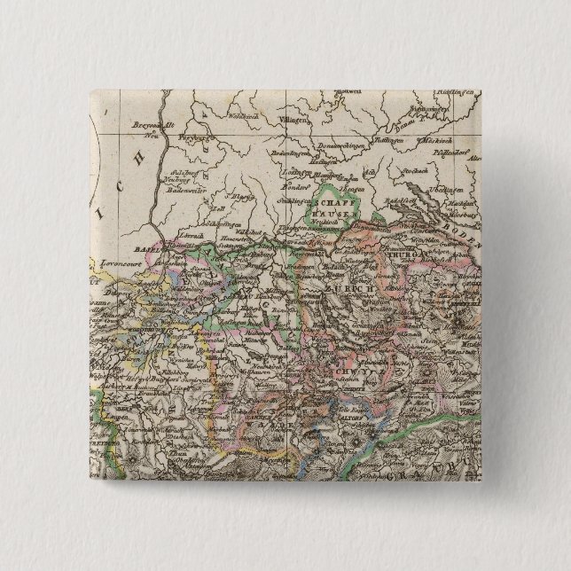 the Switzerland 2 Inch Square Button (Front)