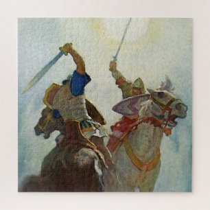 “The Sword Battle Was Fierce” by NC Wyeth Jigsaw Puzzle