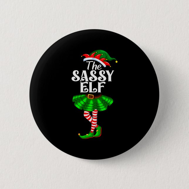 The Sy Elf Xmas Funny Christmas Matching Family Pa 2 Inch Round Button (Front)