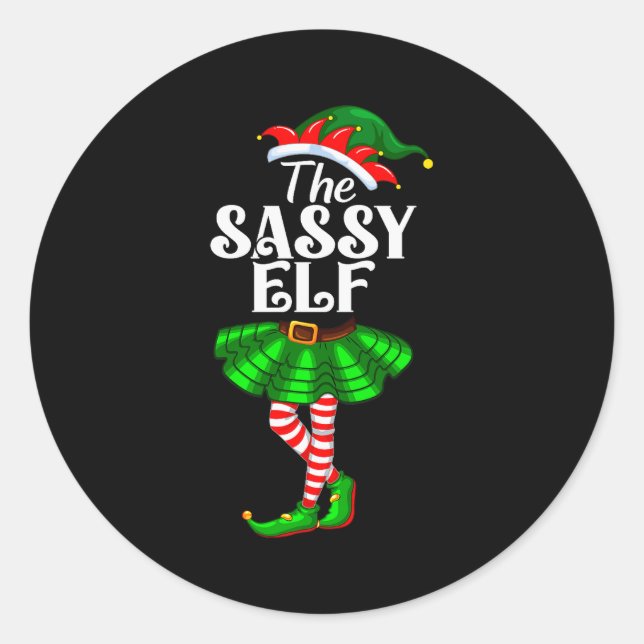 The Sy Elf Xmas Funny Christmas Matching Family Pa Classic Round Sticker (Front)