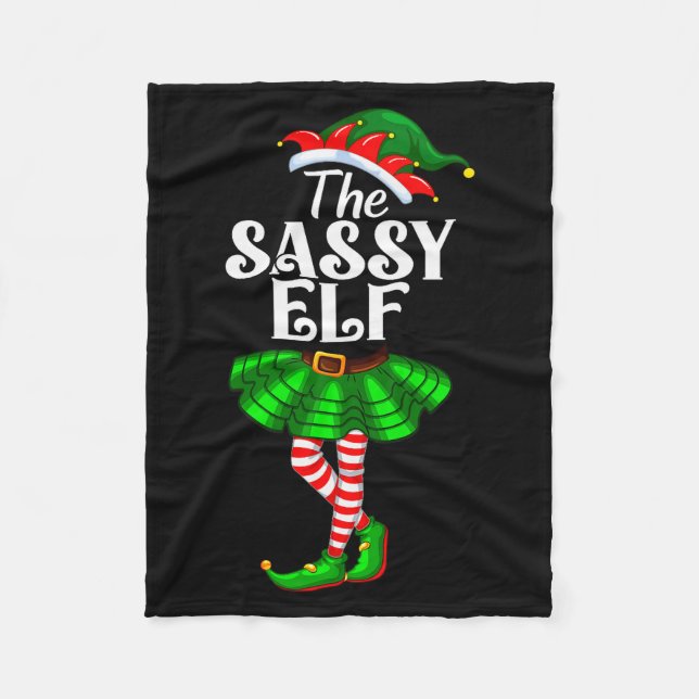 The Sy Elf Xmas Funny Christmas Matching Family Pa Fleece Blanket (Front)