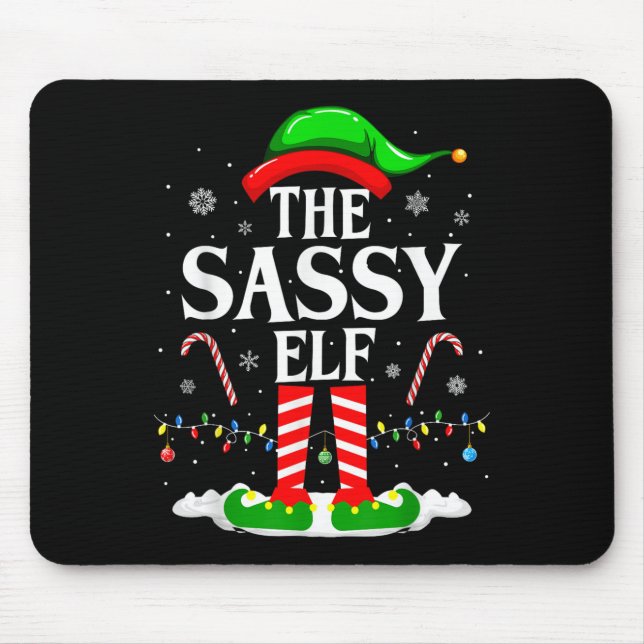 The Sy Elf Xmas Funny Matching Family Group Christ Mouse Pad (Front)
