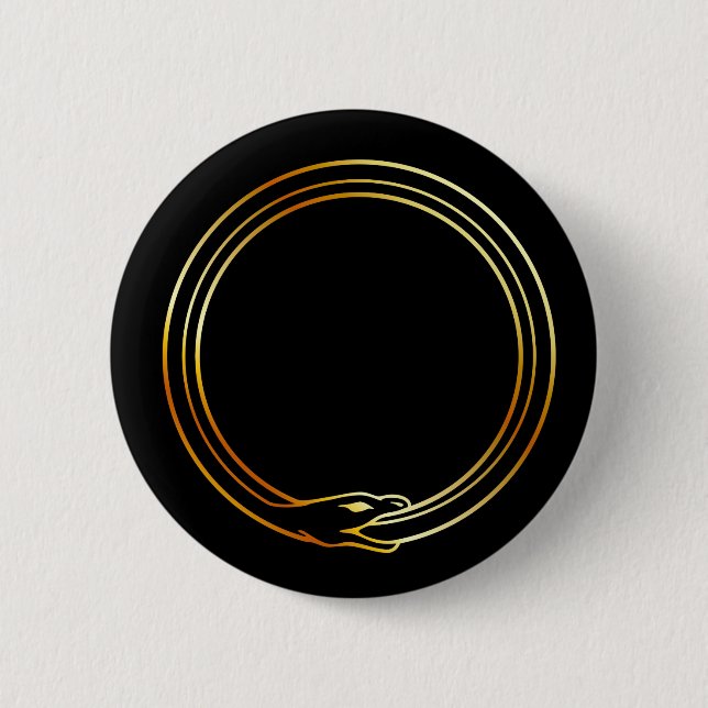 The symbol of Ouroboros snake 2 Inch Round Button (Front)