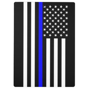 The Symbolic Thin Blue Line American Flag Clipboard