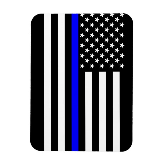 The Symbolic Thin Blue Line American Flag Magnet (Vertical)