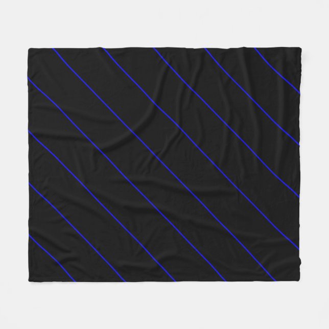 The Symbolic Thin Blue Line Concept Fleece Blanket (Front (Horizontal))