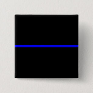 The Symbolic Thin Blue Line Decor 2 Inch Square Button