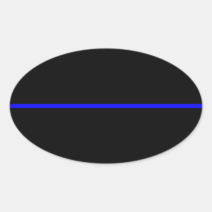 The Symbolic Thin Blue Line Decor Oval Sticker